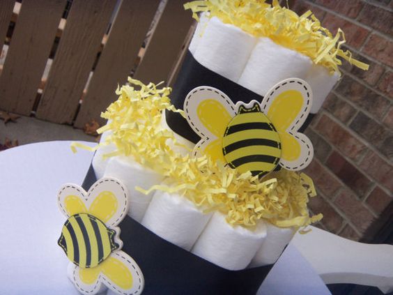 Bumble Bee Baby Shower Diaper Cakes