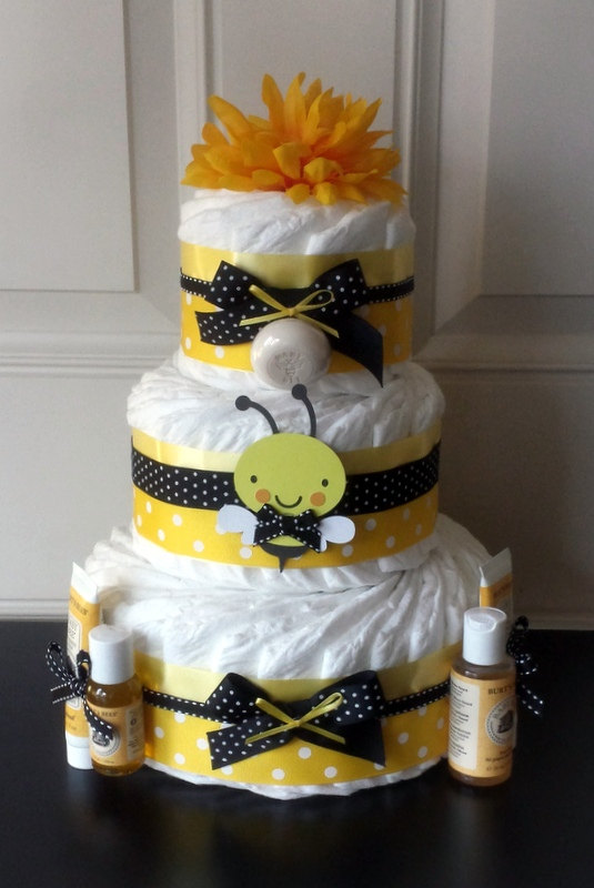 Bumble Bee Baby Shower Diaper Cakes