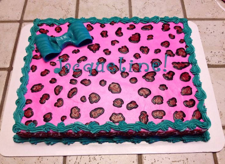 9 Photos of Girl Cheetah Print Sheet Cakes