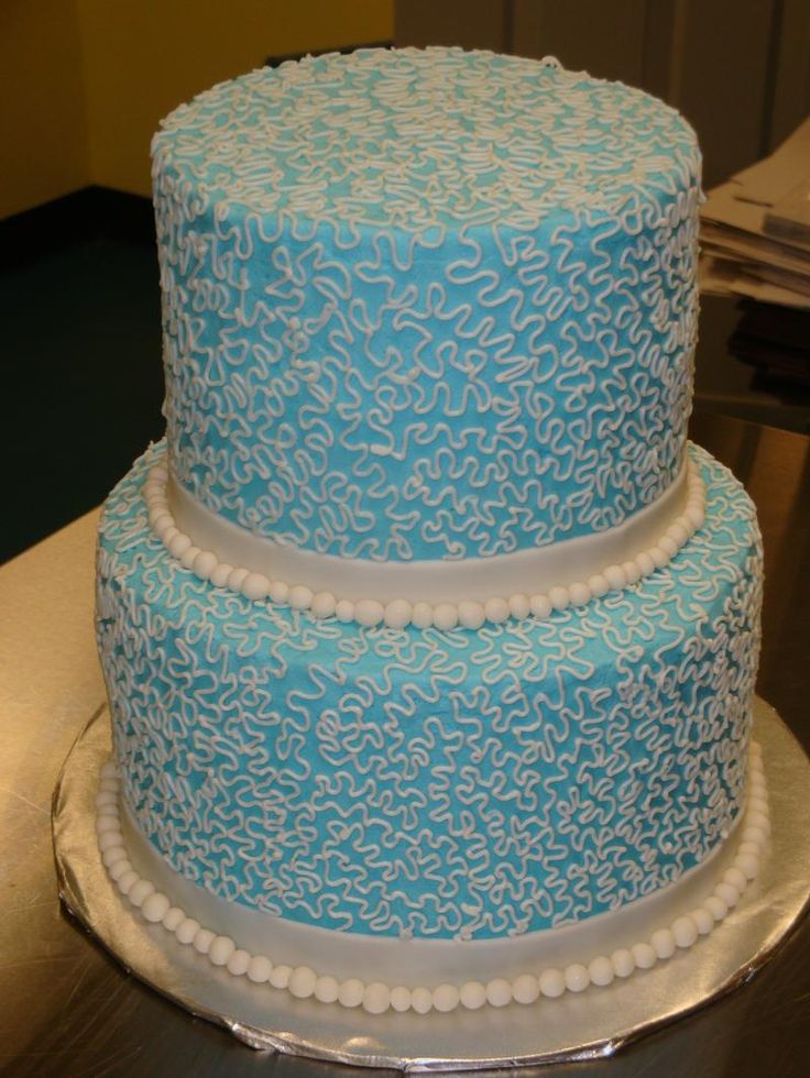 Cornelli Lace Cake Blue and White