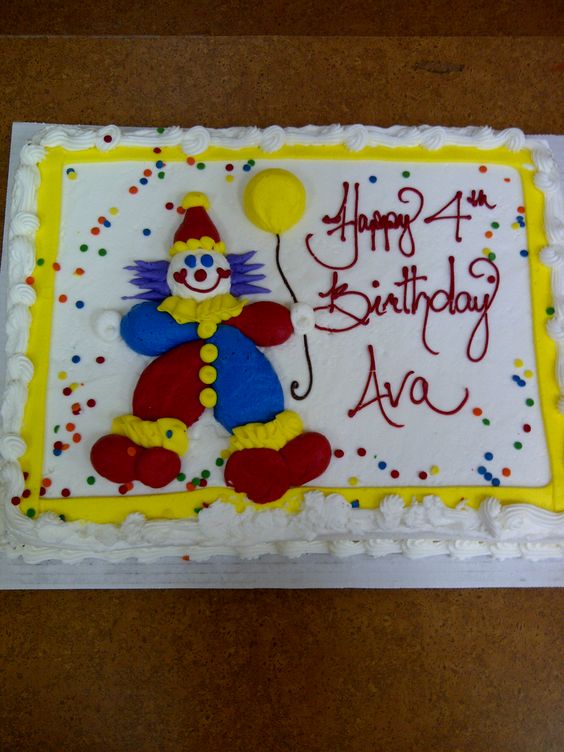 9 Photos of Clown Sheet Cakes