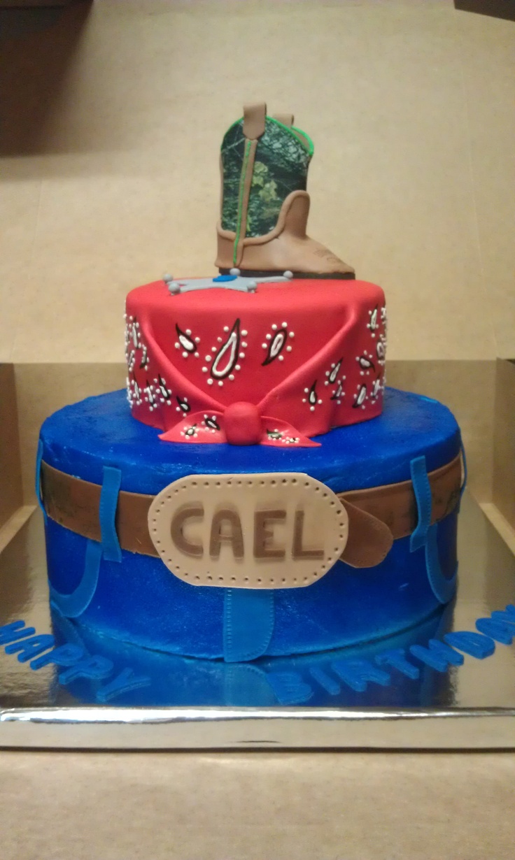 Cowboy Themed Birthday Cake