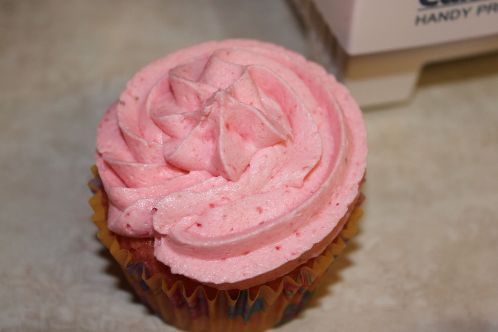 Cupcake with Strawberry Cream Cheese Filling