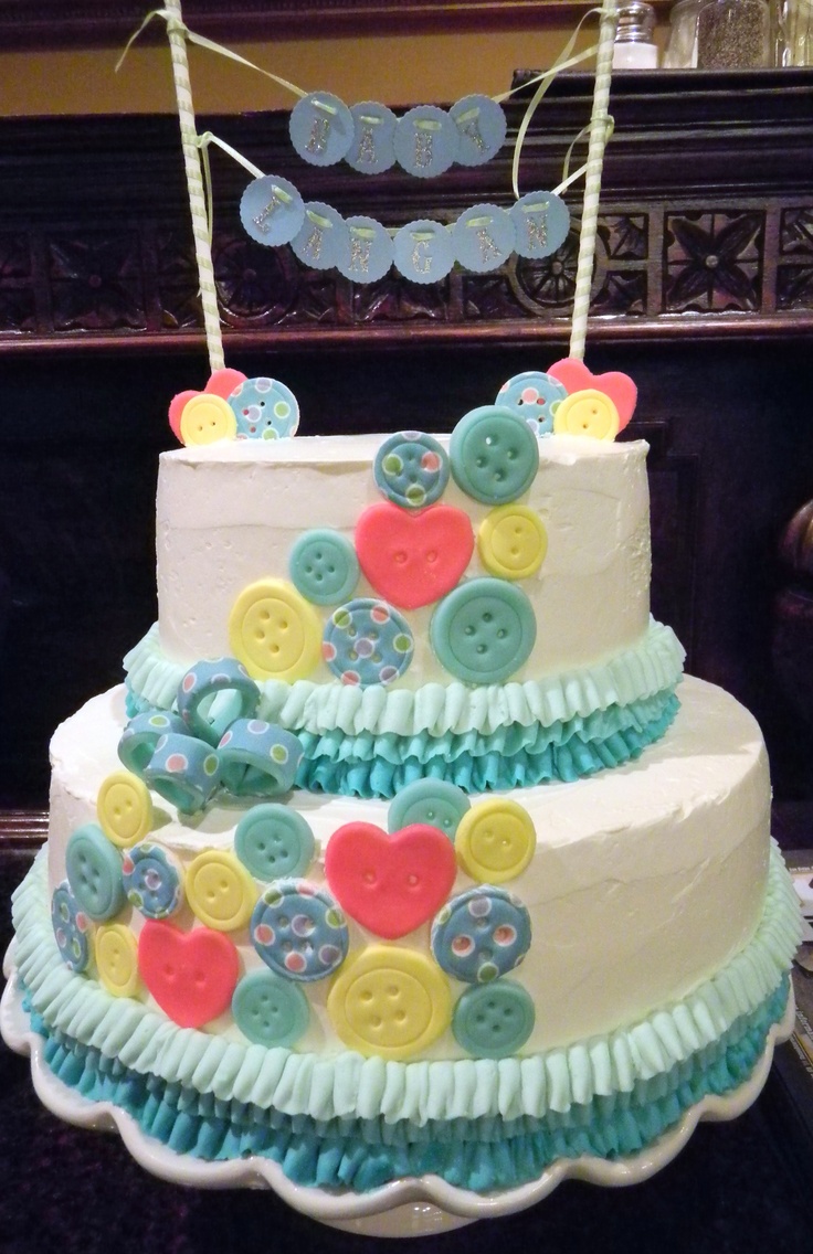 Cute Button Cake Baby Shower Idea