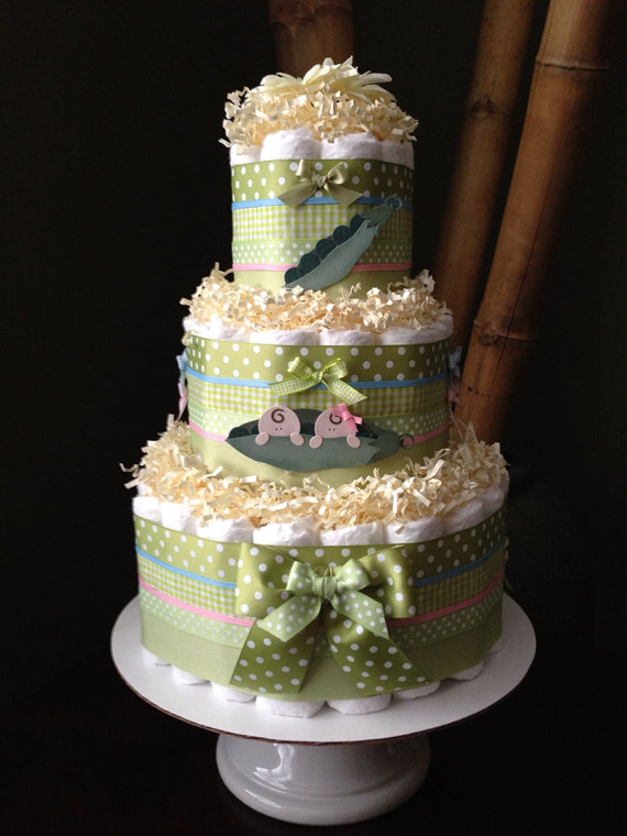 Diaper Cake for Twin Boy and Girl