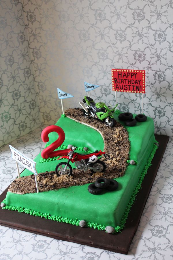 Dirt Bike Track Birthday Cake