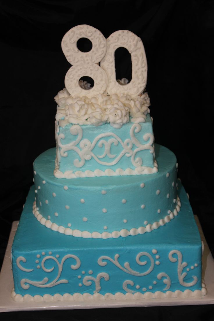 Elegant 80th Birthday Cakes Women