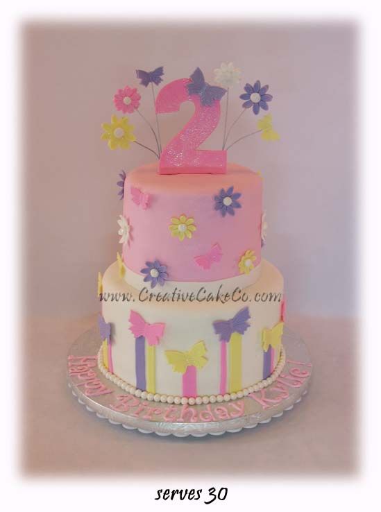 Flowers and Butterfly Girl Birthday Cakes