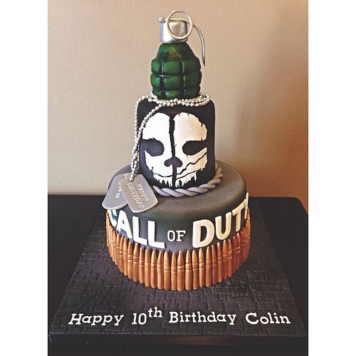 Ghost Call of Duty Birthday Cake