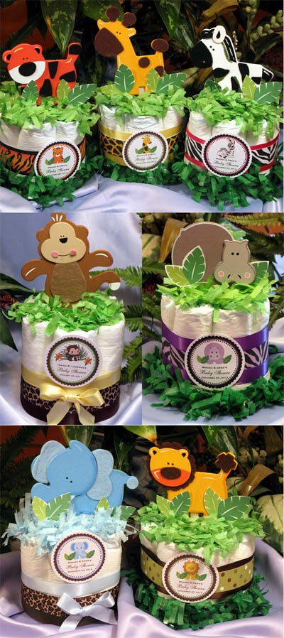 Jungle Safari Baby Shower Diaper Cake