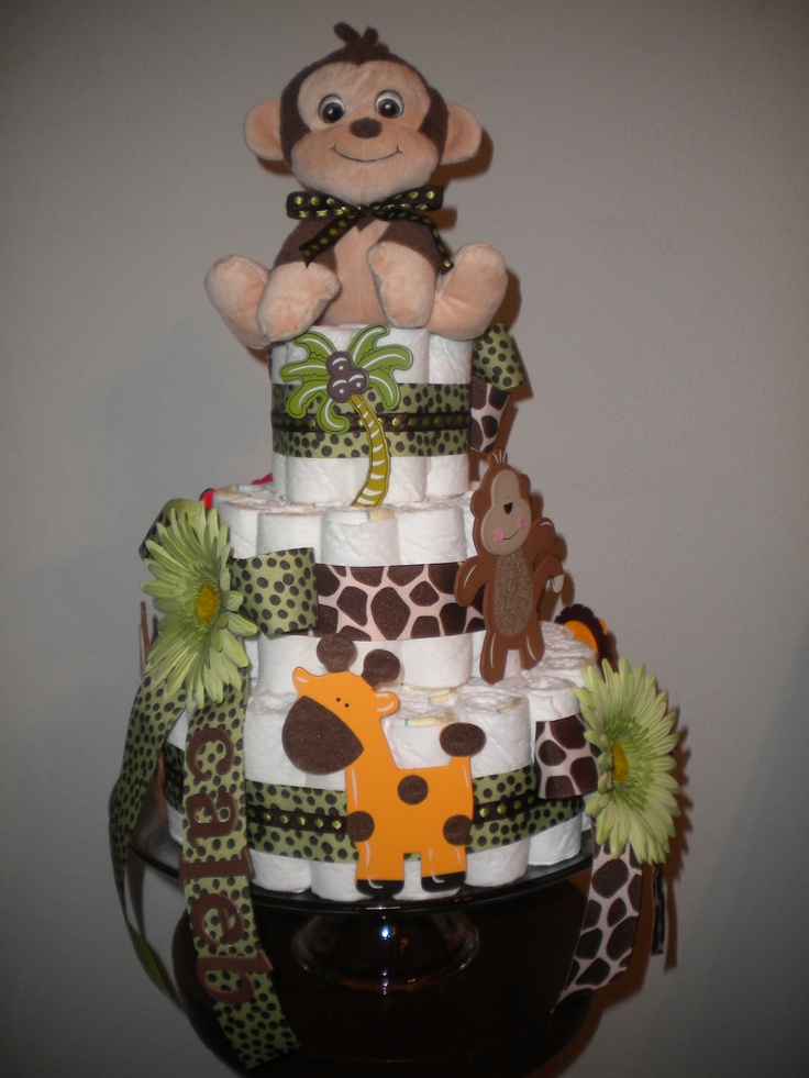 Jungle Theme Baby Shower Diaper Cake