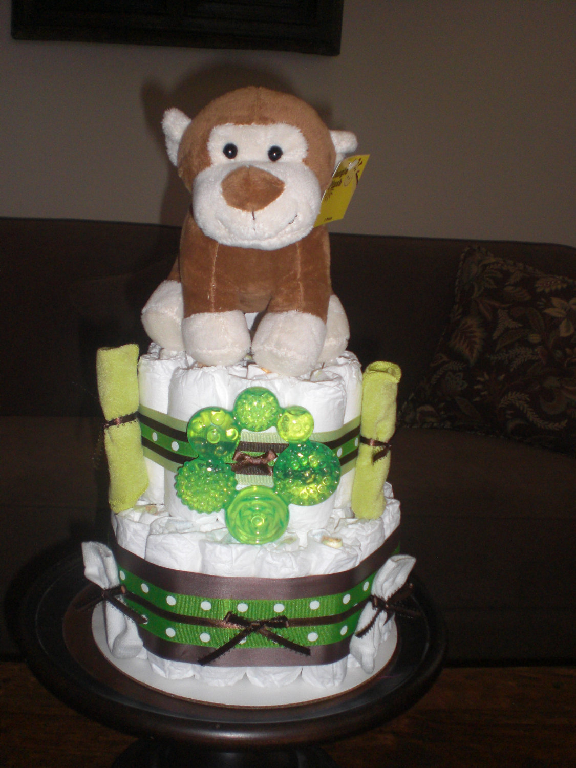 11 Photos of Monkey Themed Diaper Cakes