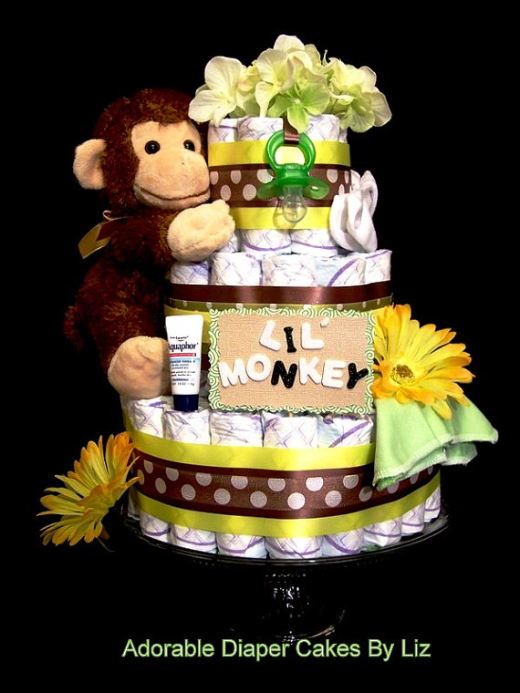 Jungle Theme Baby Shower Diaper Cake