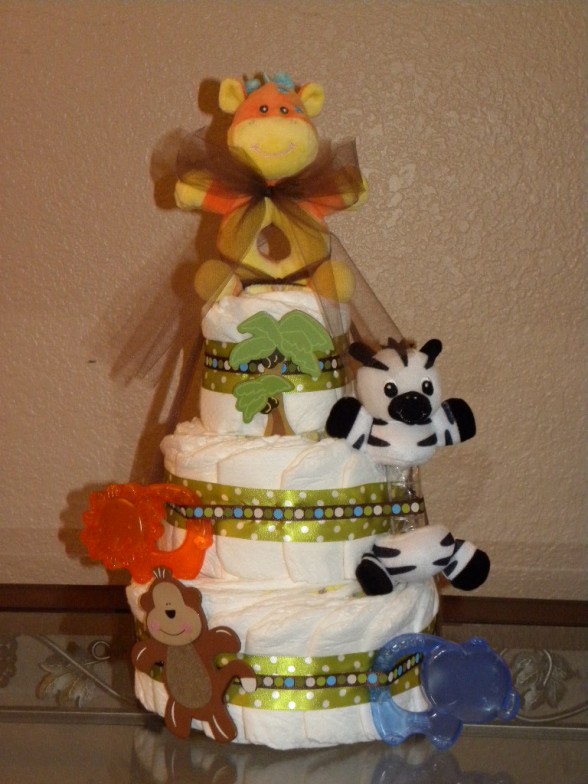 Jungle Theme Diaper Cake