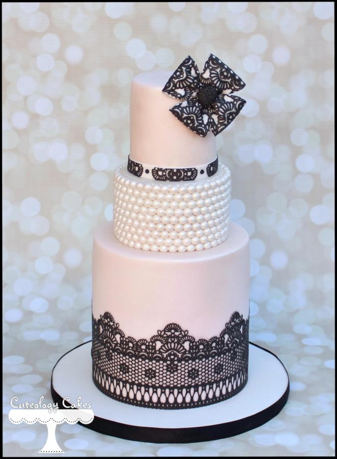 Lace and Pearls Cake