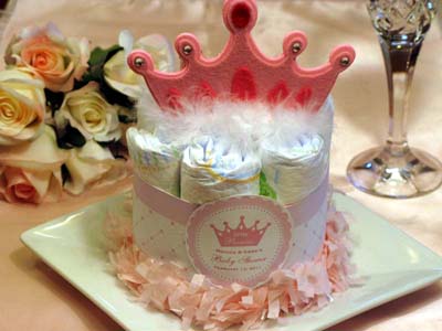 Little Princess Baby Shower Diaper Cakes Centerpieces