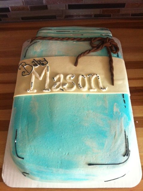 Mason Jar Baby Shower Cake