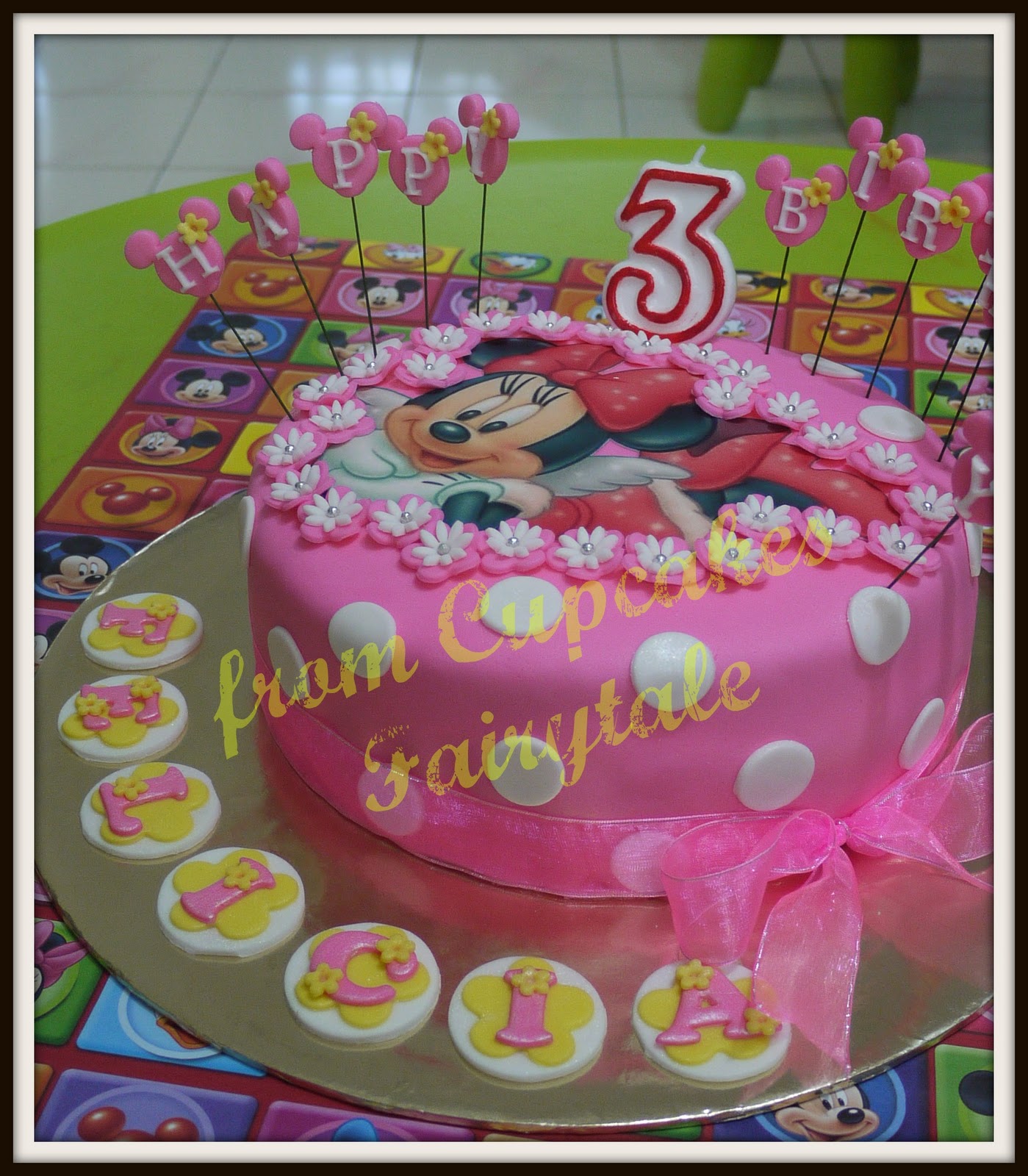 Minnie Mouse 3rd Birthday Cupcake Cake