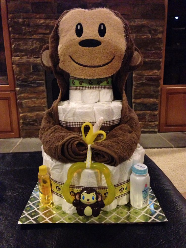 Monkey Baby Shower Diaper Cake