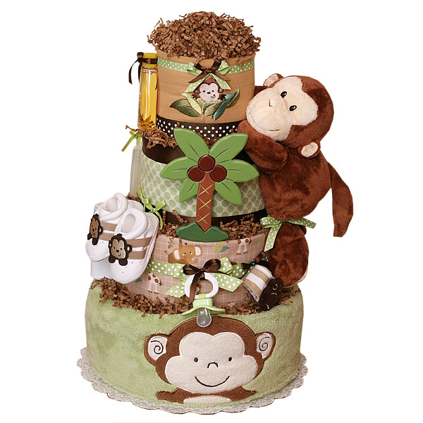 Monkey Baby Shower Diaper Cake