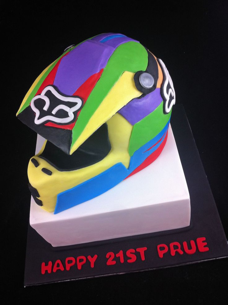 Motocross Helmet Cake