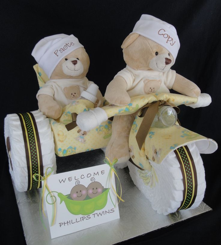 Motorcycle Diaper Cake Twins