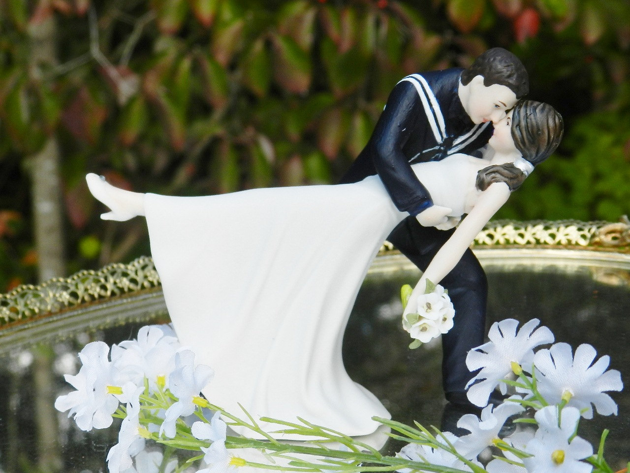 Navy Sailor Wedding Cake Topper