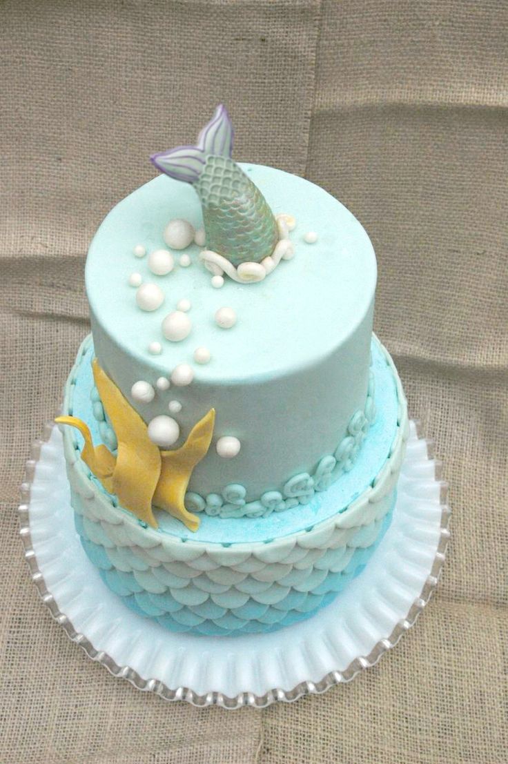 Ocean Blue Birthday Cake