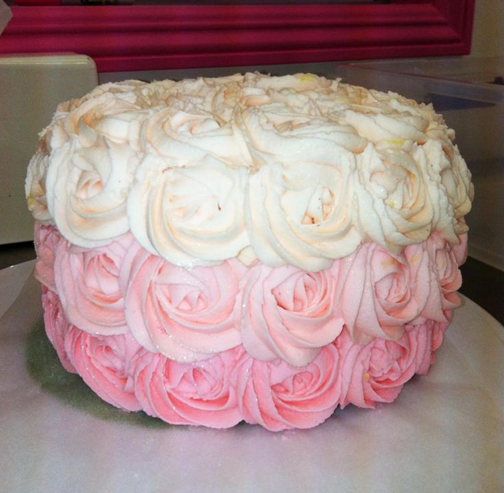 Ombre Buttercream Cake Baby Shower