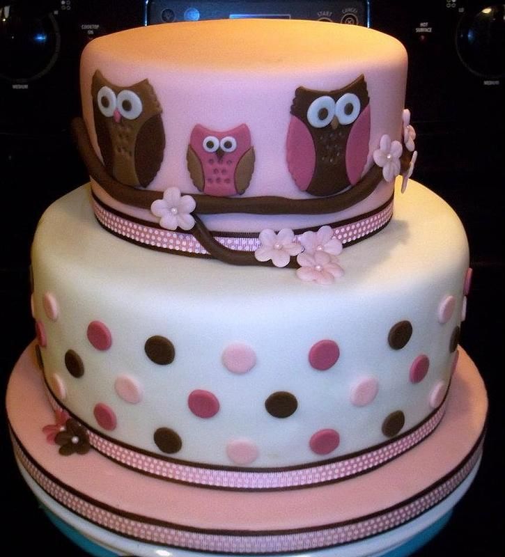 Owl Baby Shower Cake