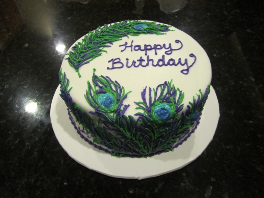 Peacock Feather Birthday Cake