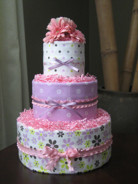 11 Photos of Lavender Diaper Cakes For Girls