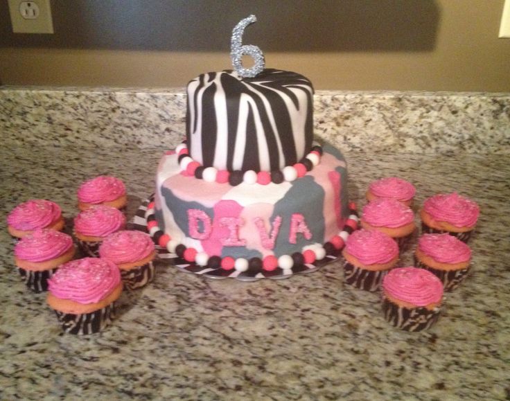 Pink Camo Birthday Cake