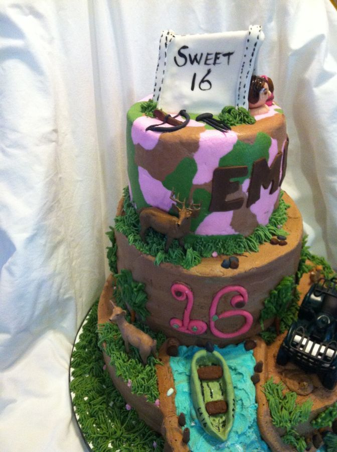 Pink Camo Birthday Cake