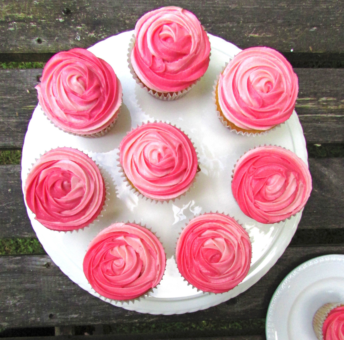 Pink White and Purple Ombre Cupcakes Frosting