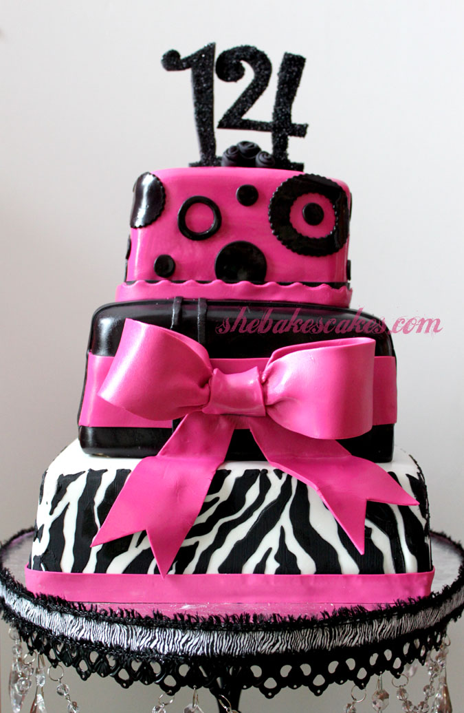 Pink Zebra Birthday Cake