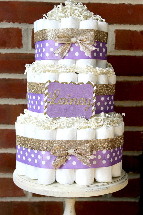 Purple and Gold Baby Shower Decorations