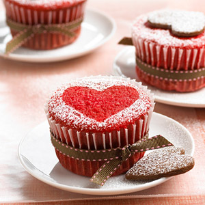 Red Velvet Valentine's Cupcakes