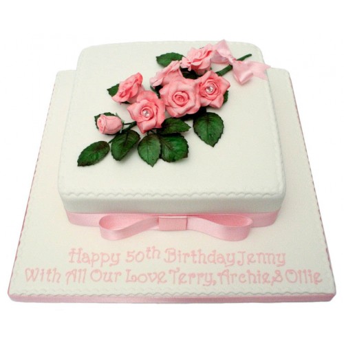 Rose 50th Birthday Cake