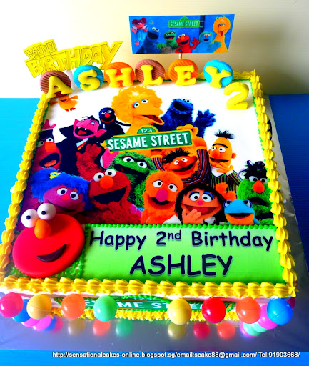 Sesame Street Big Bird Elmo Cookie Monster Cake