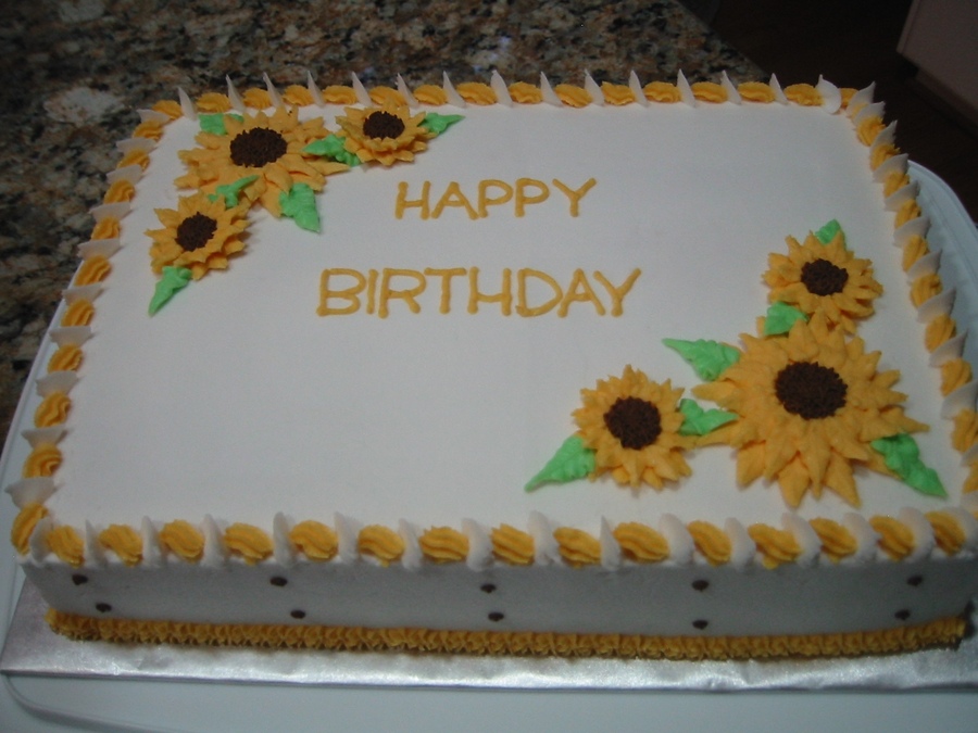 Sheet Cake with Sunflowers