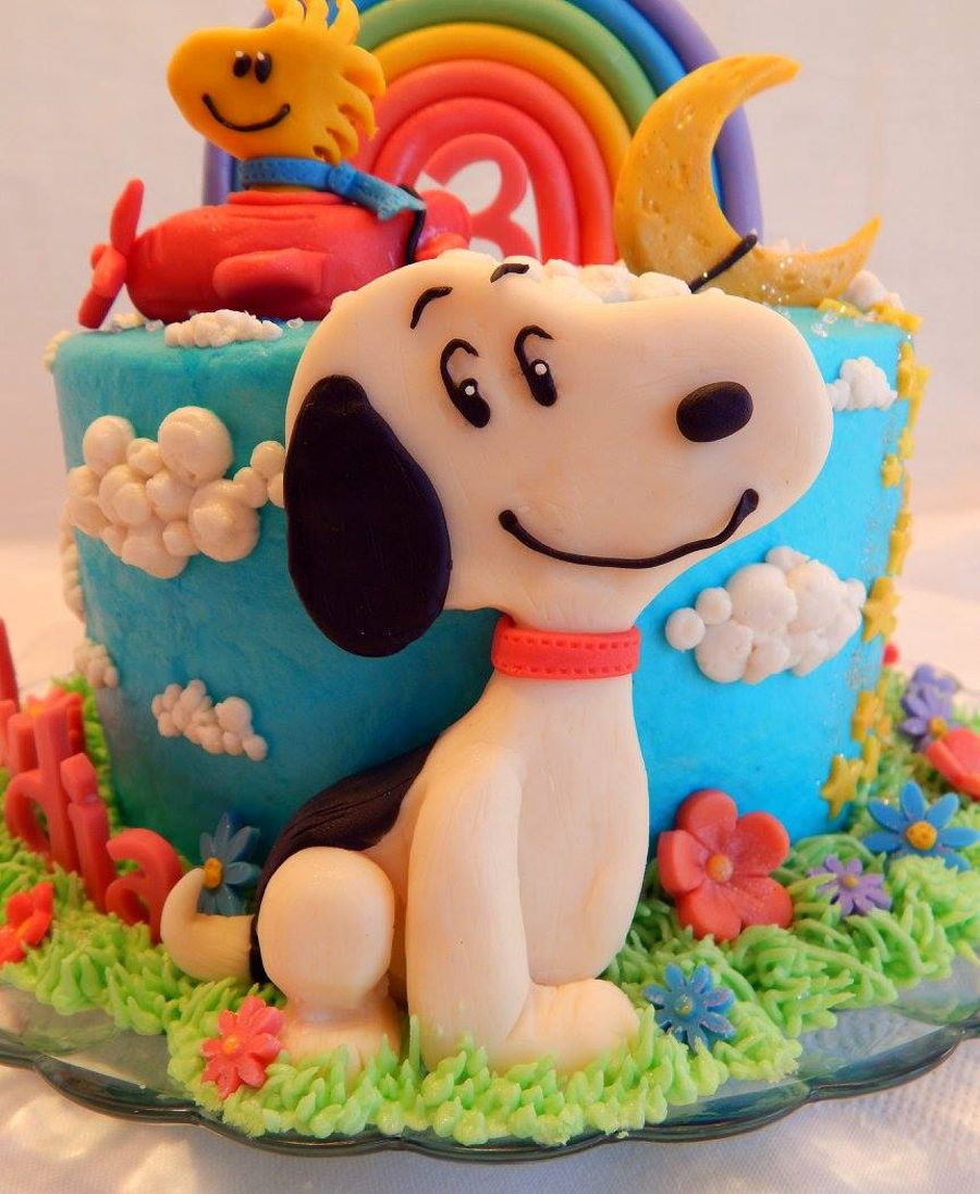 Snoopy and Woodstock Birthday Cake