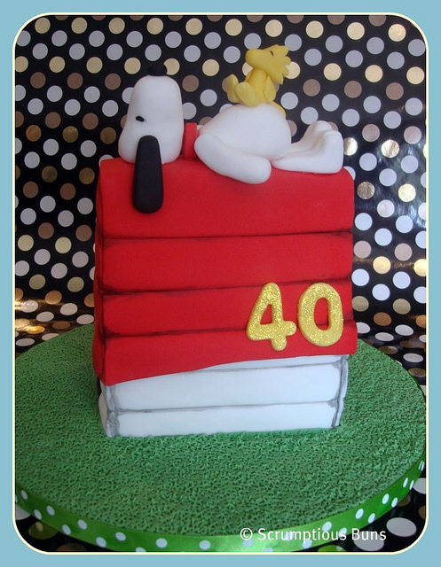 Snoopy and Woodstock Birthday Cake