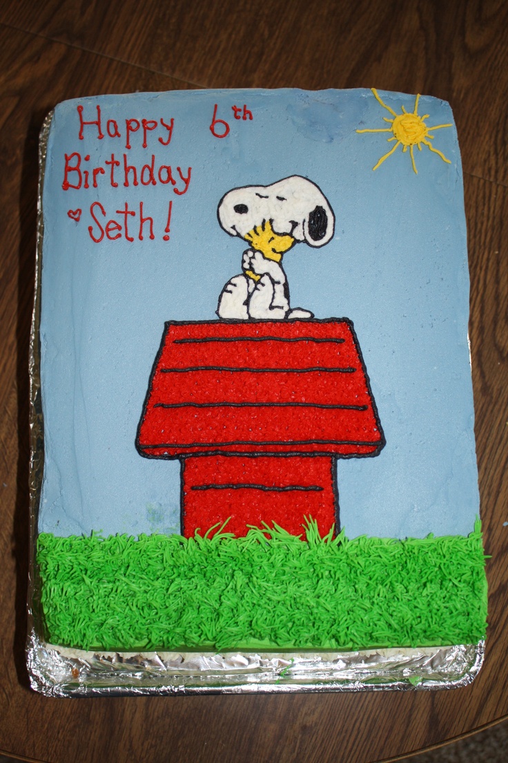 11 Photos of Snoopy And Woodstock Birthday Cakes