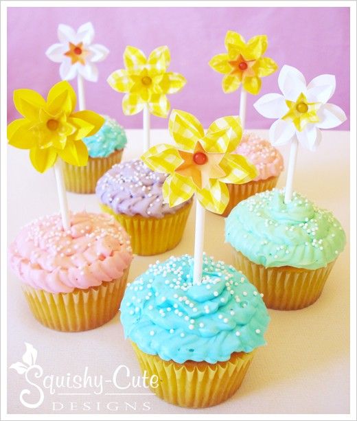 Spring Flower Cupcakes