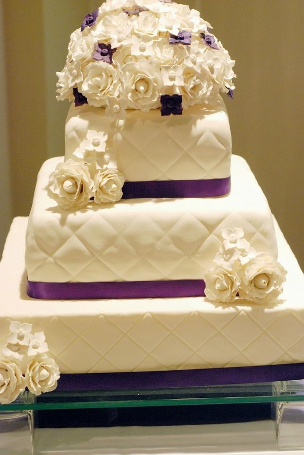 Square Wedding Cakes with Roses