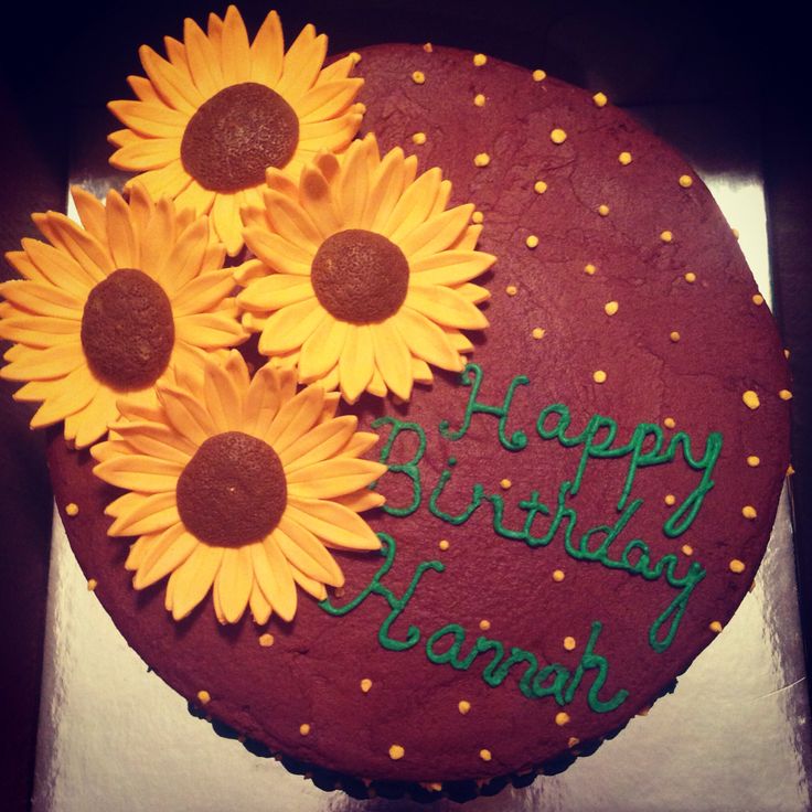 Sunflower Themed Birthday Cake