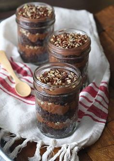 Texas Sheet Cake in Mason Jar