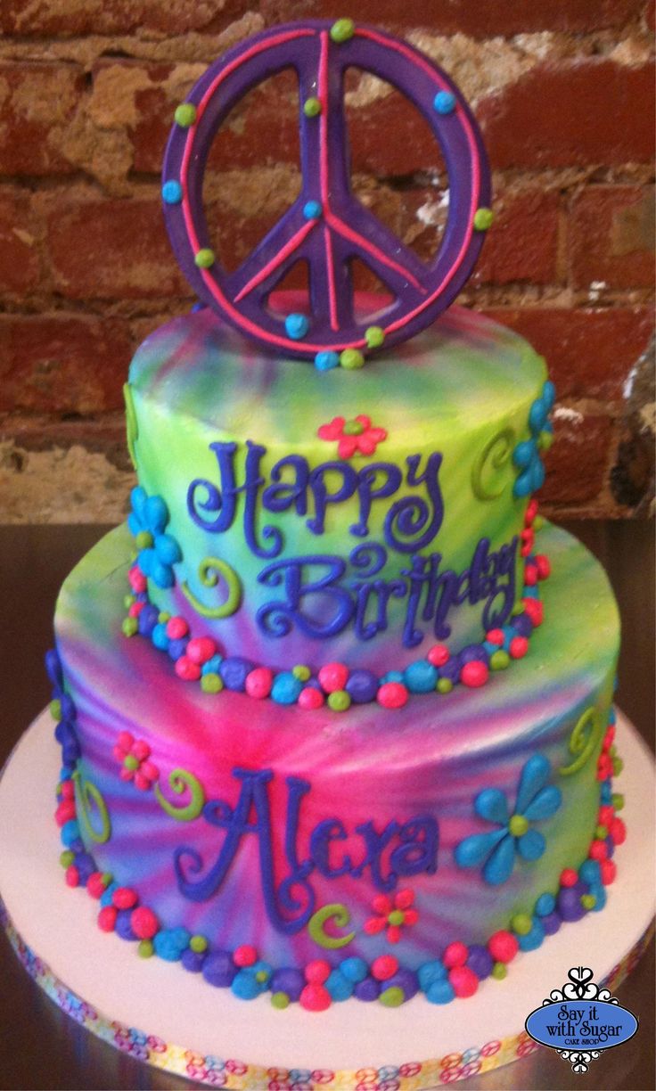 Tie Dye Birthday Cake Ideas