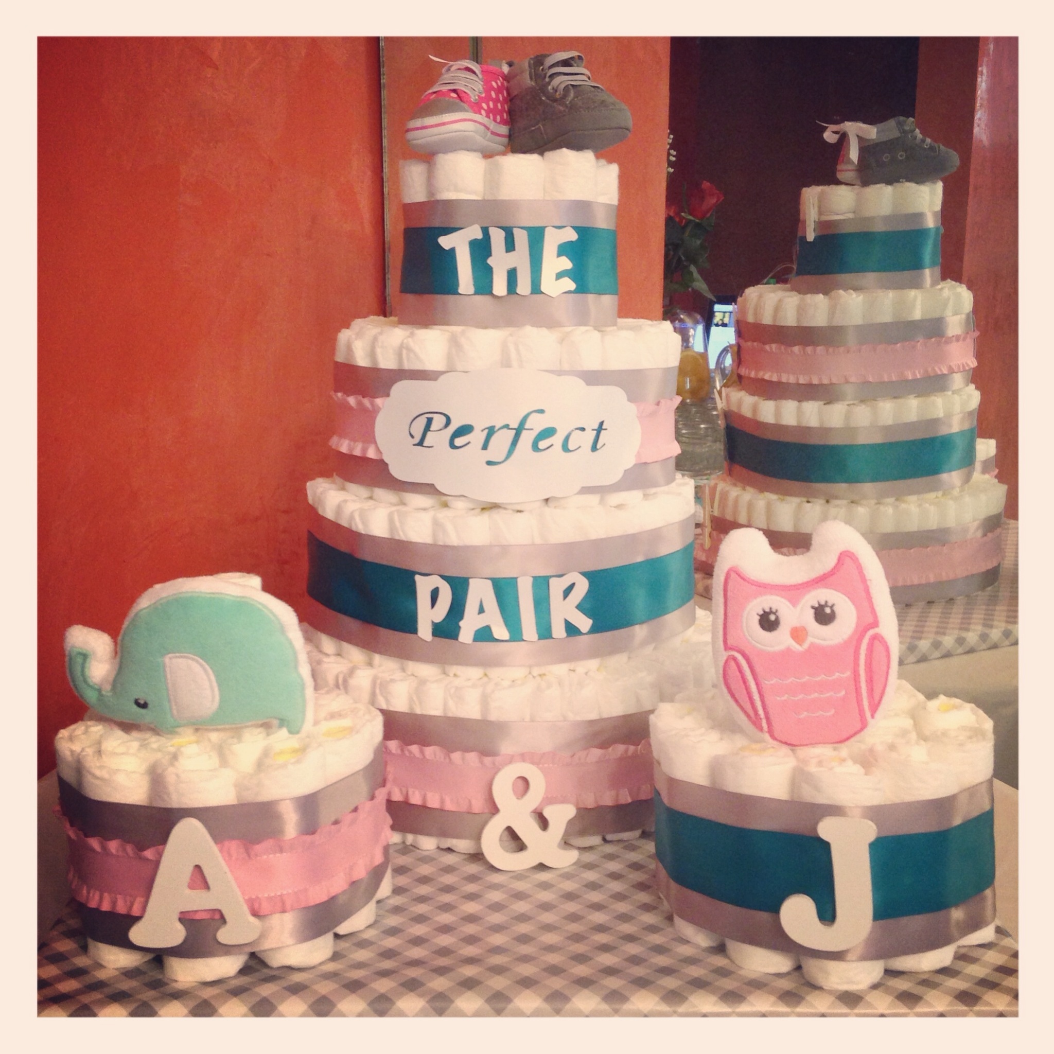 9 Photos of Twin Boy Diaper Cakes